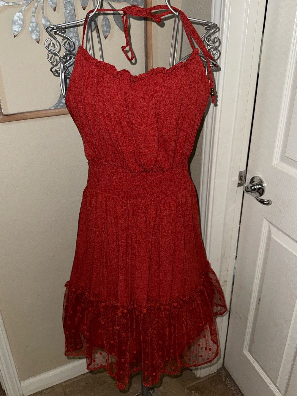 Boot Barn Wild Moss Halter Backless Dress in Burnt Orange Small NWT